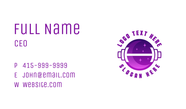 Moon Barbell Gym Business Card Design Image Preview