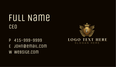 Royal Monarch Crest Business Card Image Preview