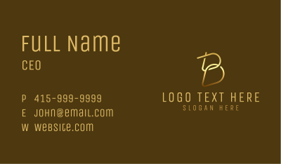 Gold Rings Letter B Business Card Image Preview