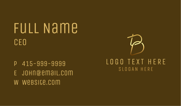 Gold Rings Letter B Business Card Design Image Preview