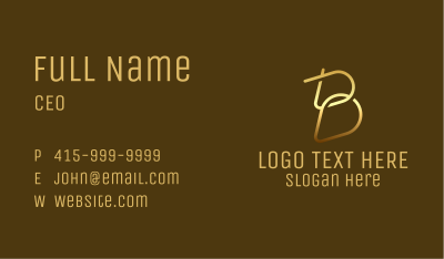 Gold Rings Letter B Business Card