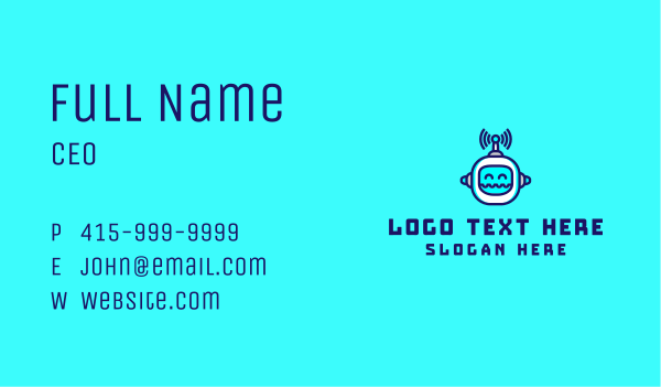 Gaming Robot Streamer Business Card Design Image Preview