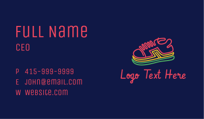 Minimalist Neon Sneakers  Business Card Image Preview