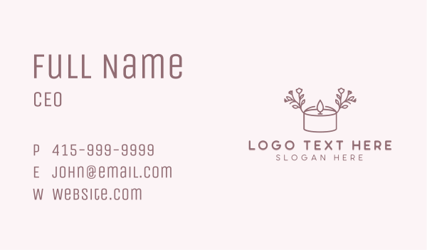 Floral Tealight Candle Business Card Design Image Preview