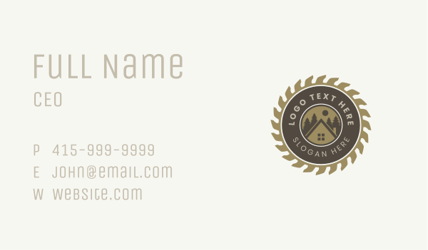 Forest Cabin Carpentry  Business Card Design Image Preview