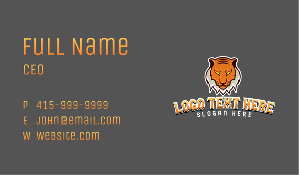 Predator Tiger Gamer  Business Card Design Image Preview