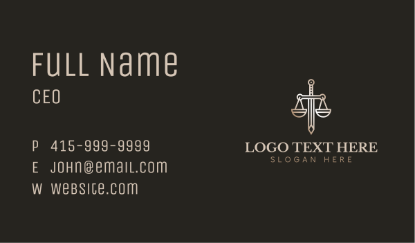 Law Scale Sword Business Card Design Image Preview