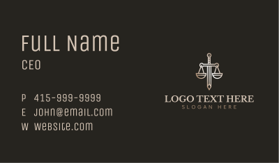 Law Scale Sword Business Card Image Preview