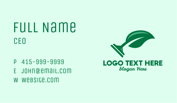 Natural Squeegee Cleaner  Business Card Design Image Preview