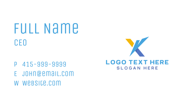 Futuristic X Business Card Design Image Preview