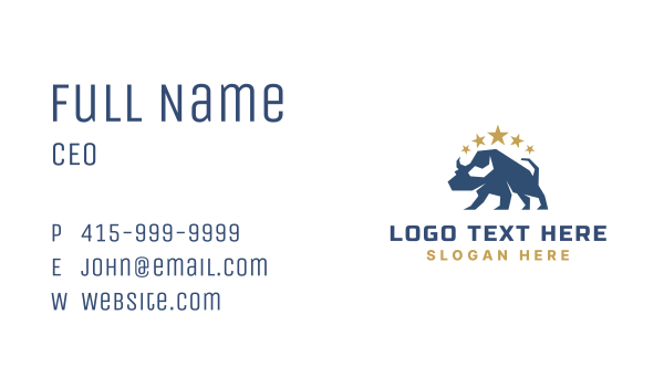 Geometric Bull Star Business Card Design Image Preview