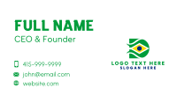 Brazil Flag Letter D  Business Card Design