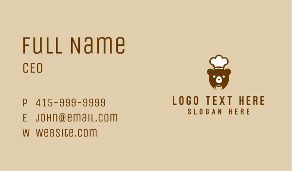 Bear Coffee Chef Business Card Design Image Preview