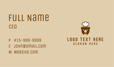 Bear Coffee Chef Business Card Image Preview