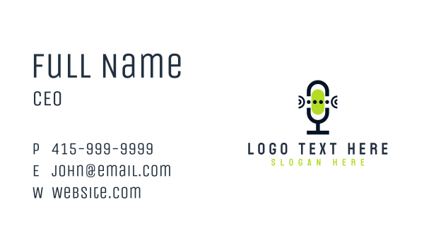 Mic Sound Entertainment Podcast Business Card Design Image Preview