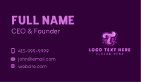 Purple Graffiti Letter T Business Card Image Preview