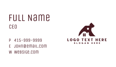 Hammer House Builder Business Card Image Preview