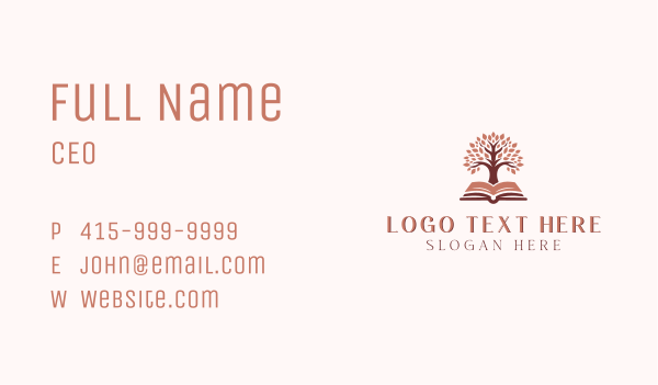 Educational Book Tree Business Card Design Image Preview