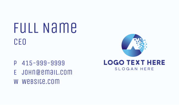 Pixel Shutter Letter A Business Card Design Image Preview