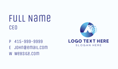 Pixel Shutter Letter A Business Card Image Preview