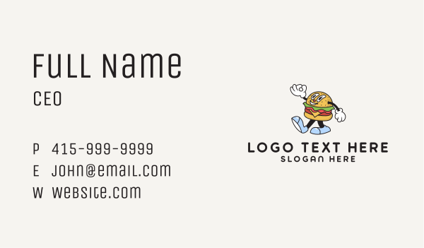 Burger Vintage Mascot Business Card Design Image Preview