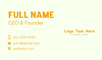 Comic Daycare Wordmark Business Card Design