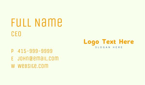 Comic Daycare Wordmark Business Card Design Image Preview