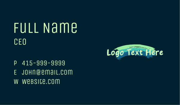Colorful Brush Paint Wordmark Business Card Design Image Preview