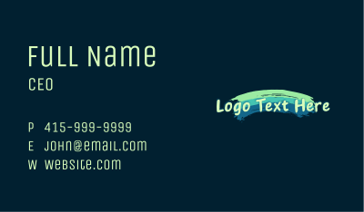 Colorful Brush Paint Wordmark Business Card Image Preview