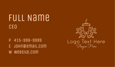 Coffee Cup Line Art Business Card Image Preview
