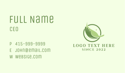 Vegan Leaf Hand  Business Card Image Preview