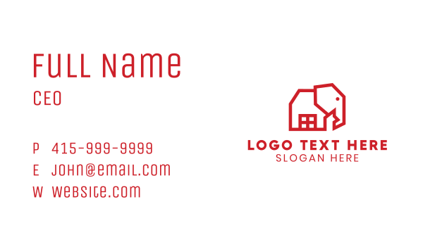 Geometric Elephant House Business Card Design Image Preview
