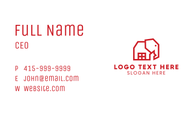 Geometric Elephant House Business Card Image Preview