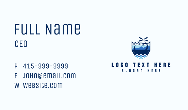 Beach Island Getaway Business Card Design Image Preview