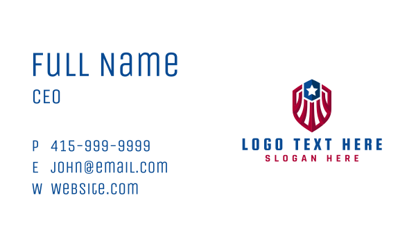 American Protection Shield Business Card Design Image Preview
