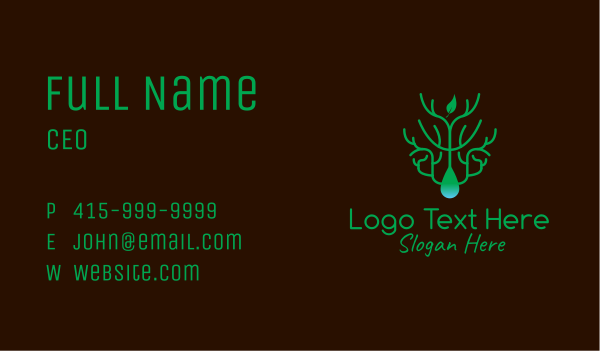 Eco Friendly Leaf Droplet Business Card Design Image Preview