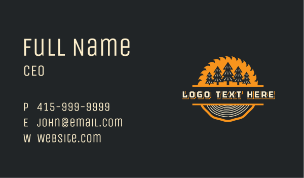 Lumberjack Forest Saw Business Card Design Image Preview