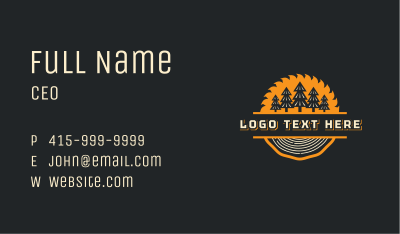 Lumberjack Forest Saw Business Card Image Preview