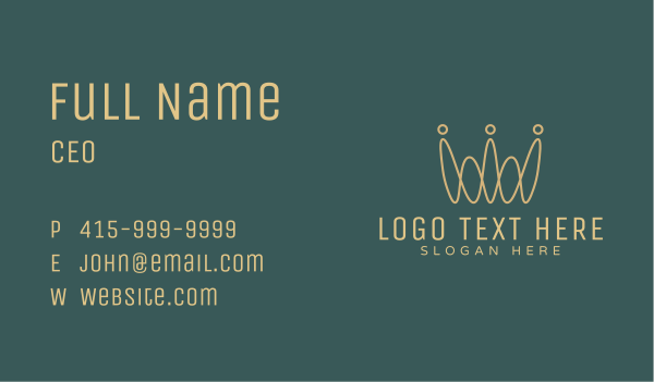 Abstract Gold Crown  Business Card Design Image Preview