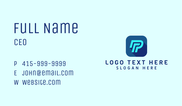 Cyber Software Letter P Business Card Design Image Preview