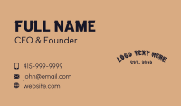 Rustic Textured Wordmark Business Card Image Preview