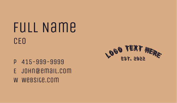 Rustic Textured Wordmark Business Card Design Image Preview