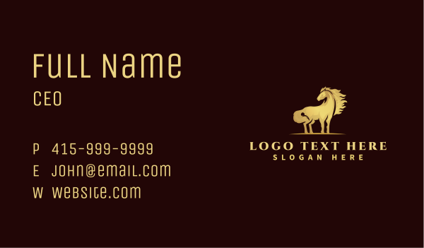 Wild Mustang Horse  Business Card Design Image Preview