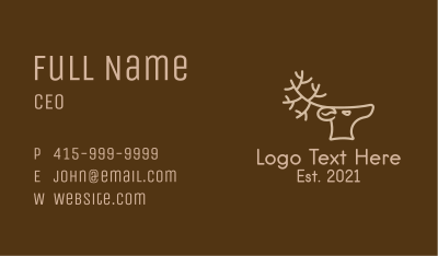 Reindeer Coffee Shop Business Card