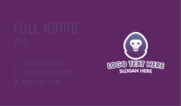 Gradient Skull Hoodie Business Card Design Image Preview