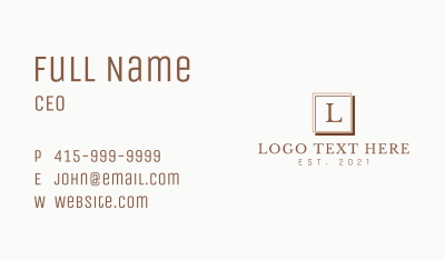 Business Square Letter Business Card Image Preview