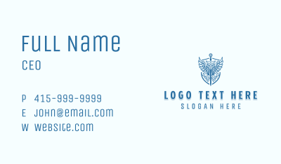 Owl Sword Crest Business Card Image Preview