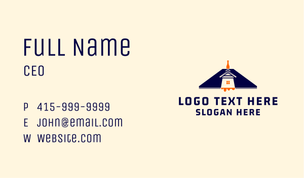 Roofing Paint Brush Business Card Design Image Preview