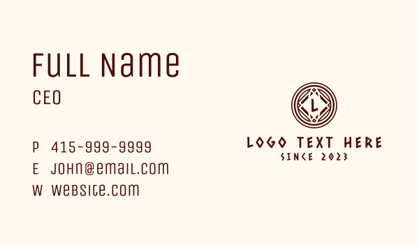 Ancient Mayan Letter Business Card Design Image Preview