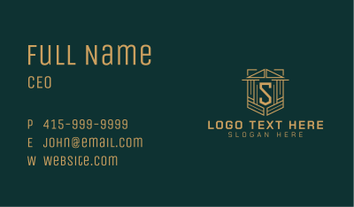 Business Shield Letter S Business Card Image Preview